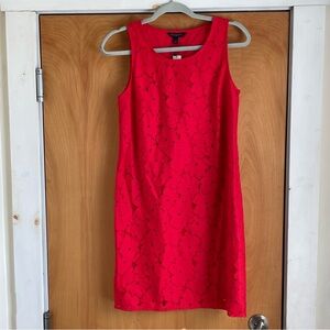 Banana Republic Vibrant Red Mini Dress with Flowers